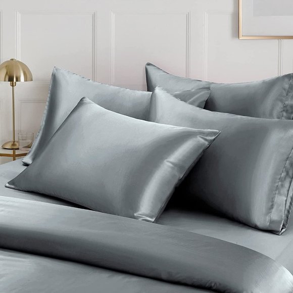 New  6 Pieces Satin Duvet Cover King Size Luxury Silky Bedding Duvet C… - Picture 4 of 15